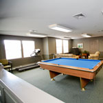 Pool table in the Community Room